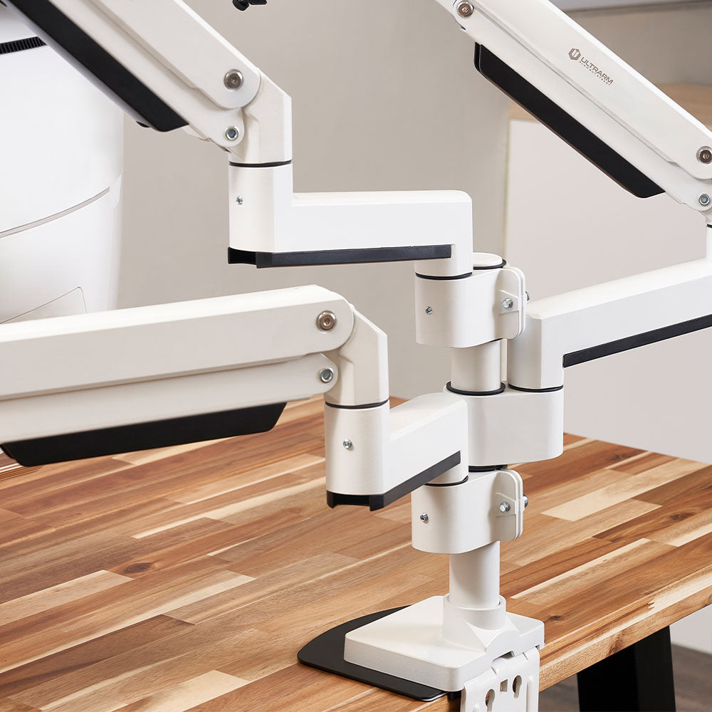 ULTRARM monitor arm and Moodular wooden monitor stand — modular, ergonomic, and designed for VISION ultrawide monitors. Enhances comfort, saves space, and elevates your workspace with precision craftsmanship.