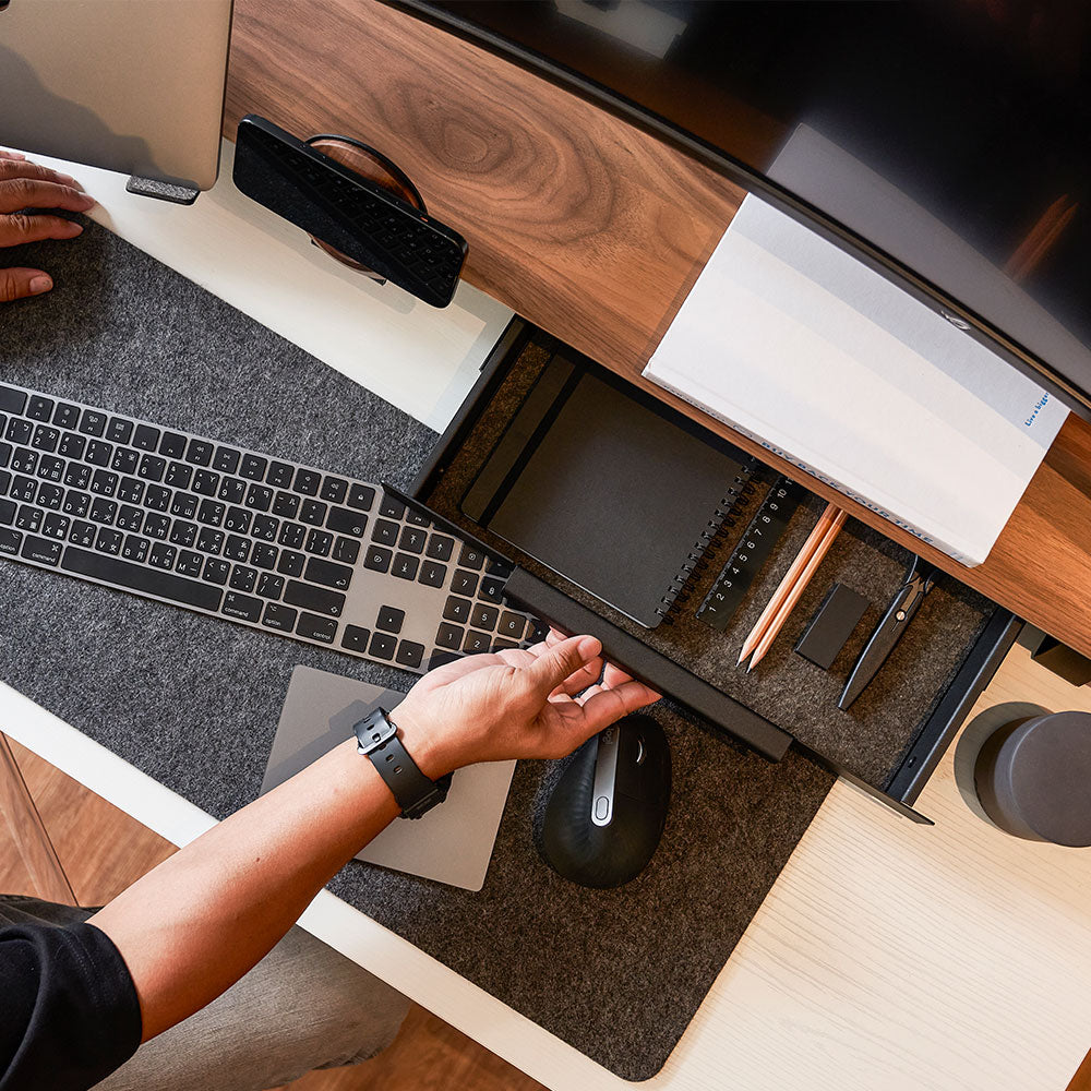 ULTRARM monitor arm and Moodular wooden monitor stand — modular, ergonomic, and designed for VISION ultrawide monitors. Enhances comfort, saves space, and elevates your workspace with precision craftsmanship.