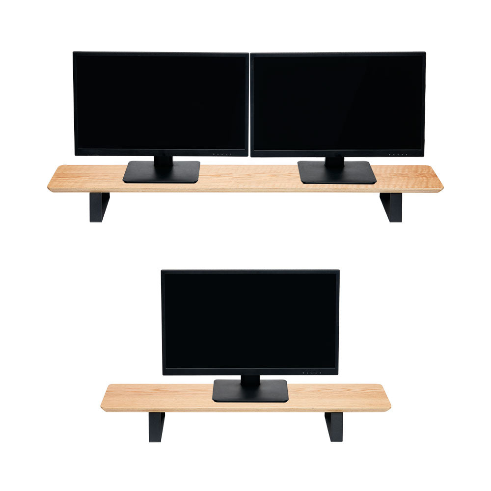 ULTRARM monitor arm and Moodular wooden monitor stand — modular, ergonomic, and designed for VISION ultrawide monitors. Enhances comfort, saves space, and elevates your workspace with precision craftsmanship.
