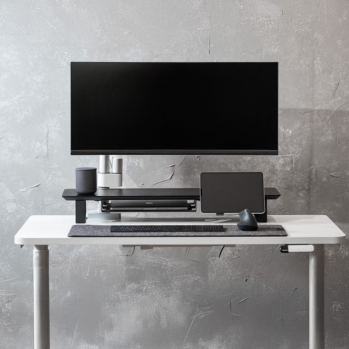 ULTRARM monitor arm and Moodular wooden monitor stand — modular, ergonomic, and designed for VISION ultrawide monitors. Enhances comfort, saves space, and elevates your workspace with precision craftsmanship.